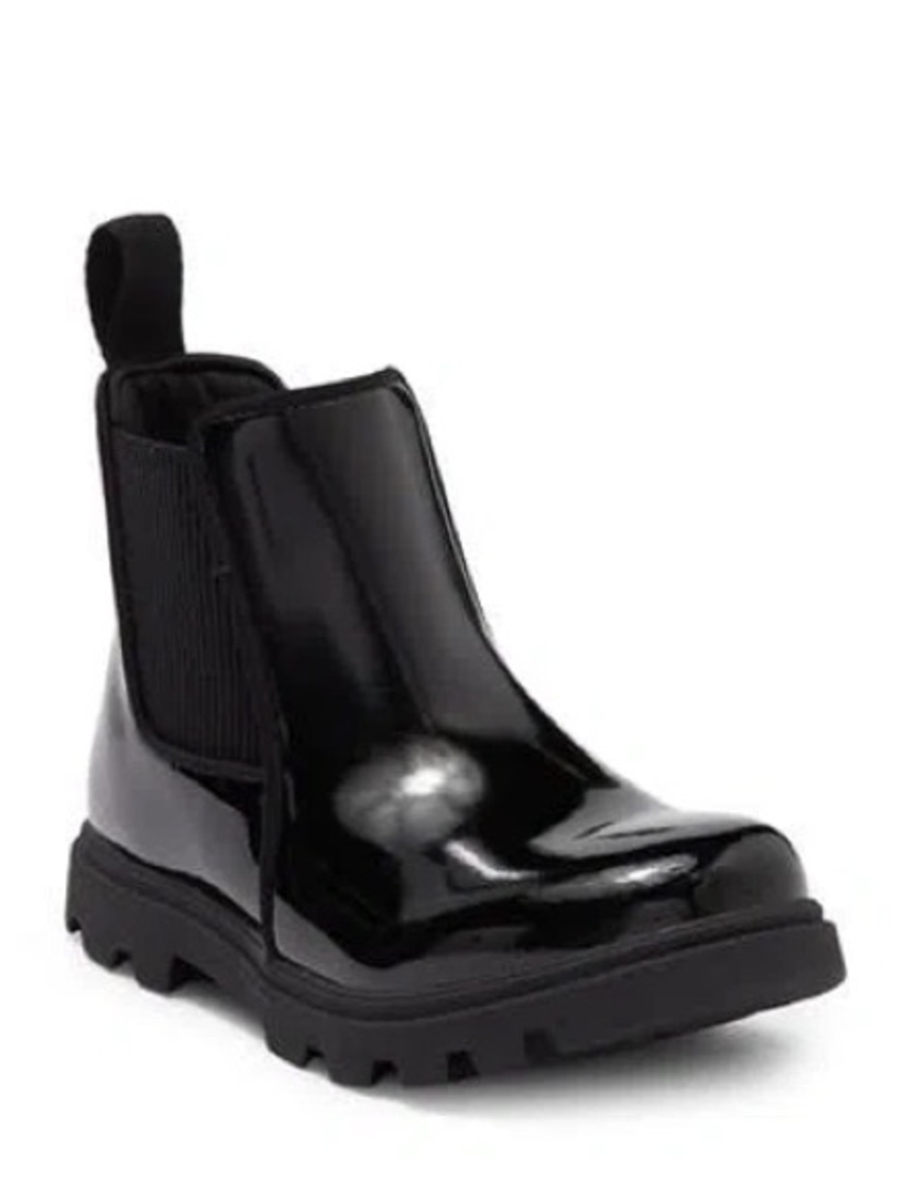 NATIVE Girls Black Glossy Waterproof Chelsea Boots - Size 12